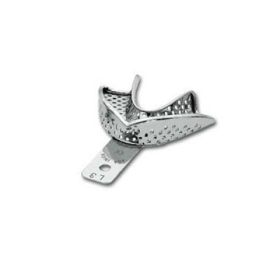 Ложка слепочная нижняя малая (S) с перфорацией с бортиками. Ложка слепочная нижняя малая (S) с перфорацией с бортиками.