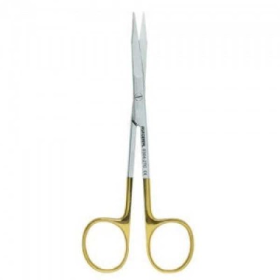 Ножницы для десны изогнутые по плоскости с твердосплавными вставками и золотистыми ручками,11 см. Ножницы для десны изогнутые по плоскости с твердосплавными вставками и золотистыми ручками,11 см.