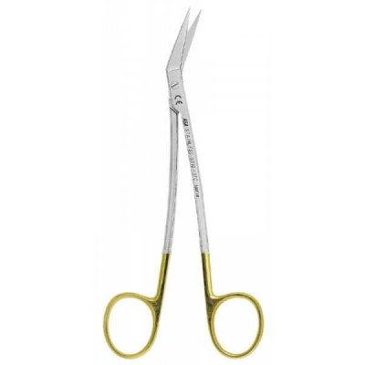 Ножницы для десны N2 изогнутые в области лезвия и в области ручки с твердосплавными вставкам, 16,5см Ножницы для десны N2 изогнутые в области лезвия и в области ручки с твердосплавными вставкам, 16,5см