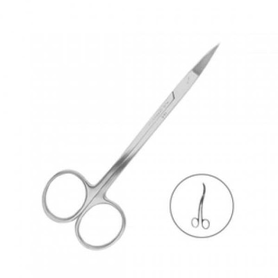 Ножницы хирургические двойной изгиб, зубчатая поверхность, La Grange, 135 мм Ножницы хирургические двойной изгиб, зубчатая поверхность, La Grange, 135 мм