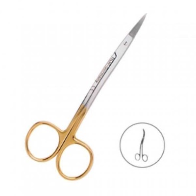 Ножницы хирургические двойной изгиб, зубчатая поверхность, La Grange TC, 115 мм Ножницы хирургические двойной изгиб, зубчатая поверхность, La Grange TC, 115 мм