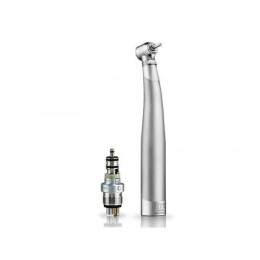 Prestige L - турбинный наконечник с LED подсветкой, керамическими подшипниками, кнопочным зажимом и 4-х канальным переходником Unifix