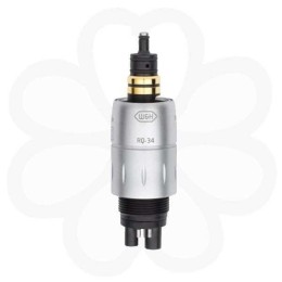 RotoQuick-34 - быстросъемный переходник для турбинных наконечников с фиброоптикой, с регулировкой подачи воды (для 4-канального соединения MidWest)