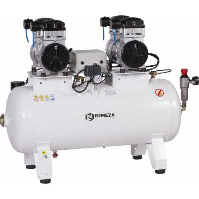 REMEZA KM-100.OLD15Т - безмасляный компрессор для 4-x стоматологических установок, без осушителя, с ресивером 100 л, 270 л/мин, тандем REMEZA KM-100.OLD15Т - безмасляный компрессор для 4-x стоматологических установок, без осушителя, с ресивером 100 л, 270 л/мин, тандем