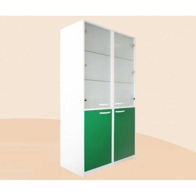 ШМ-А6 - шкаф двухстворчатый, верх - дверца из прозрачного стекла в металлическом обрамлении и 2 полки, низ дверца металл и одна полка 1860х1000х495 мм ШМ-А6 - шкаф двухстворчатый, верх - дверца из прозрачного стекла в металлическом обрамлении и 2 полки, низ дверца металл и одна полка 1860х1000х495 мм