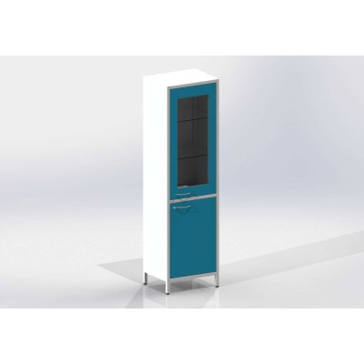 Шме-1см - шкаф закрытого типа, 2 секции, дверца из стекла в металлической рамке Шме-1см - шкаф закрытого типа, 2 секции, дверца из стекла в металлической рамке