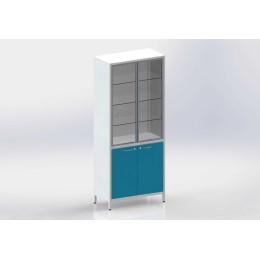 Шме-2см - шкаф закрытого типа, 2 секции, дверца из стекла с алюминиевым профилем