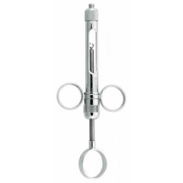 Шприц карпульный с 2-мя кольцами, ручная аспирация, хромированный