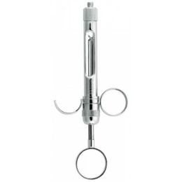 Шприц карпульный с одним кольцом и одним половинчатым кольцом, ручная аспирация, хромированный