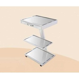 СП1в-Д2 - стойка для дополнительного оборудования с выдвижным ящиком (2 полки из нержавеющей стали, верх стекло прозрачное)