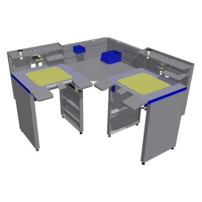 СЗТ 4.2 МАСТЕР КОНЕР - угловой стол для зубного техника на 2 рабочие зоны СЗТ 4.2 МАСТЕР КОНЕР - угловой стол для зубного техника на 2 рабочие зоны