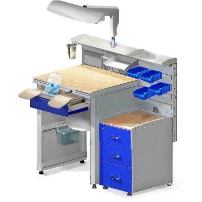 СЗТ 4.3 МАСТЕР КОМФОРТ - стол зубного техника на базе СЗТ 4.3 МАСТЕР МИНИ, объединенный с тумбой ТУМБА 1.1 М СЗТ 4.3 МАСТЕР КОМФОРТ - стол зубного техника на базе СЗТ 4.3 МАСТЕР МИНИ, объединенный с тумбой ТУМБА 1.1 М