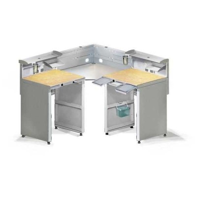 СЗТ 4.3 МАСТЕР КОНЕР - угловой стол для зубного техника на 2 рабочие зоны СЗТ 4.3 МАСТЕР КОНЕР - угловой стол для зубного техника на 2 рабочие зоны