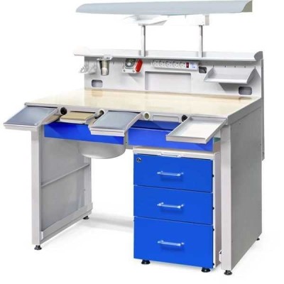 СЗТ 4.3 МАСТЕР ТЕХНО - стол зубного техника максимальной комплектации СЗТ 4.3 МАСТЕР ТЕХНО - стол зубного техника максимальной комплектации