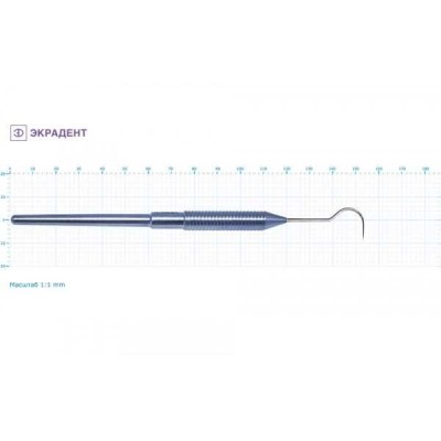 Зонд стоматологический серповидный большой — 01-08 Зонд стоматологический серповидный большой — 01-08