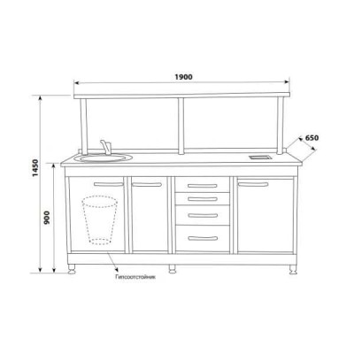 С1РМГ - стол рабочий гипсовочный (цельнометаллический) 1900х650х900 мм С1РМГ - стол рабочий гипсовочный (цельнометаллический) 1900х650х900 мм