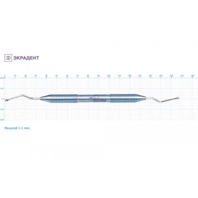 Ложка кюретажная изогнутая длинная средняя 2,8 Ложка кюретажная изогнутая длинная средняя 2,8