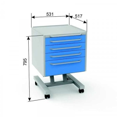 A-014 - модуль подкатной c 4-мя ящиками, серия Бизнес, цвет фронта RAL5024 A-014 - модуль подкатной c 4-мя ящиками, серия Бизнес, цвет фронта RAL5024