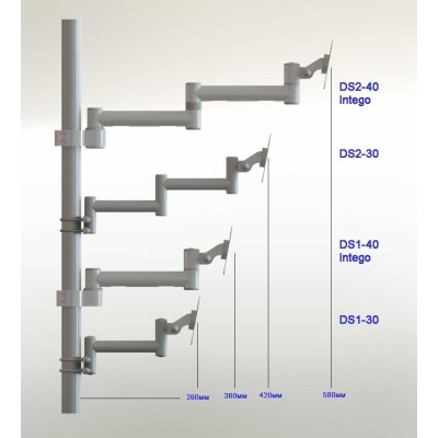 DS-40-2 - кронштейн для стоматологической установки, провода частично снаружи DS-40-2 - кронштейн для стоматологической установки, провода частично снаружи