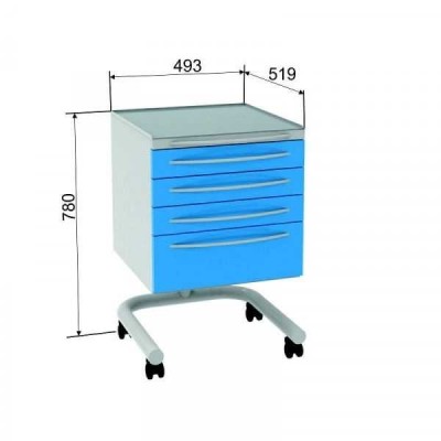 A-014 - модуль подкатной c 4-мя ящиками, серия Эконом, цвет фронта RAL5018 A-014 - модуль подкатной c 4-мя ящиками, серия Эконом, цвет фронта RAL5018